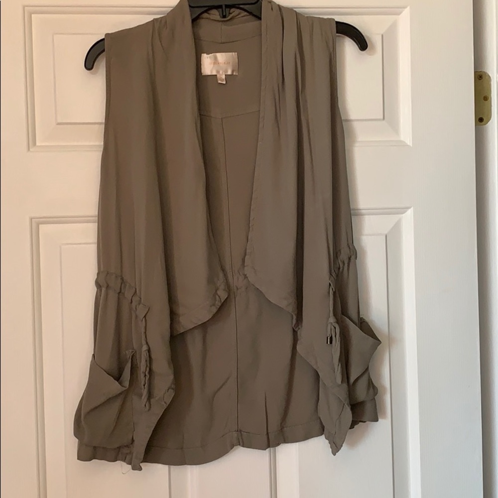 Skies Are Blue Olive Green Cinched Waist Vest